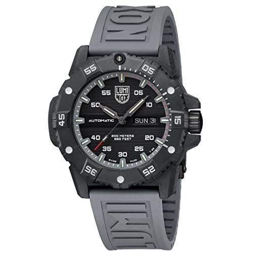 Luminox Rubber Master Carbon Seal Day-Date Analog Dial Color Black Men's Watch - Xs.3862, Band Color-Gray - Image 3