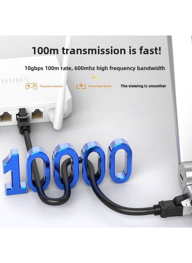 Generic Class 7 Double Shielded 10 Gigabit Network Cable High-speed Network Broadband Oxygen-free Copper Jumper CAT7 S/FTP Finished Network Cable-Color:Black-Line Length:1 M  - Image 5