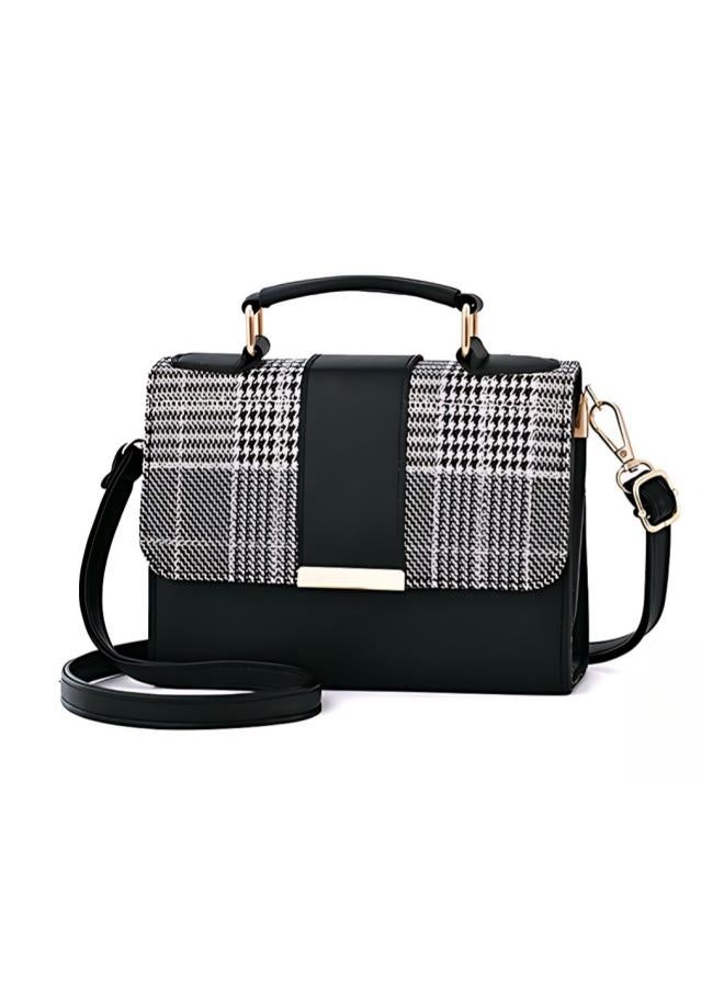 Women's Versatile Contrasting Plaid Shoulder Bag, Ladies PU Leather Crossbody Bag Side Bag Carry Bag, Daily Commuting Large-capacity Handbag Tote Bags Clutch Bag Satchel Bags for Girls/Students  - Image 1