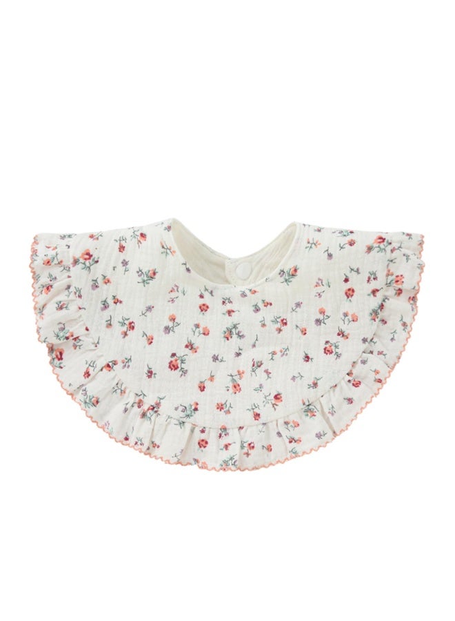 Baby Floral Ruffle Muslin Bandana Bibs, 360-Degree Rotatable Drool Bib Set for Boys & Girls, 4-Piece - Image 5