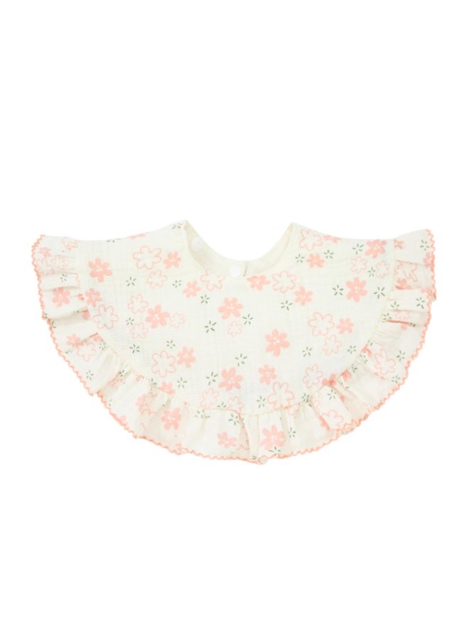 Baby Floral Ruffle Muslin Bandana Bibs, 360-Degree Rotatable Drool Bib Set for Boys & Girls, 4-Piece - Image 3