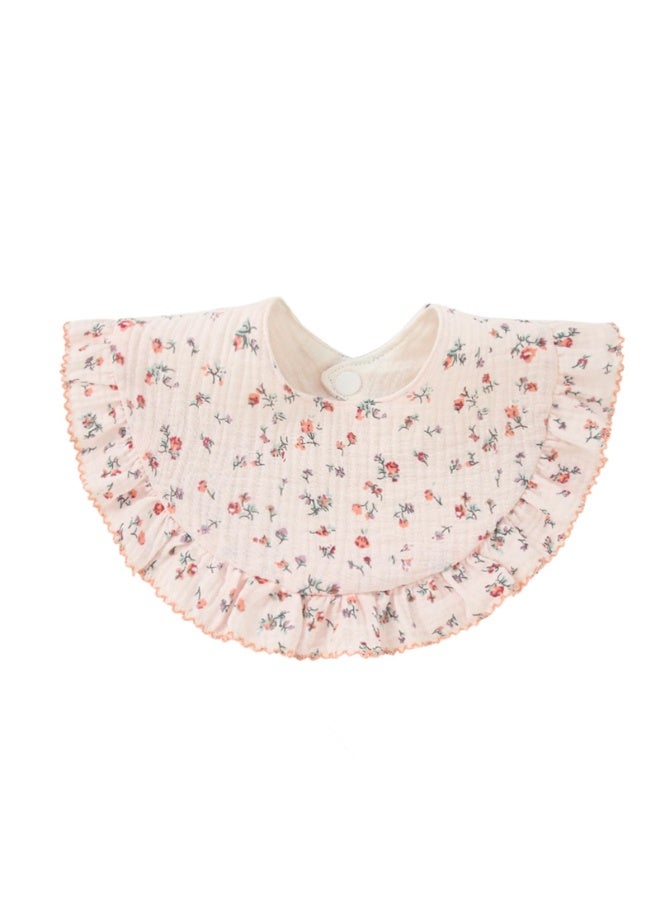 Baby Floral Ruffle Muslin Bandana Bibs, 360-Degree Rotatable Drool Bib Set for Boys & Girls, 4-Piece - Image 4