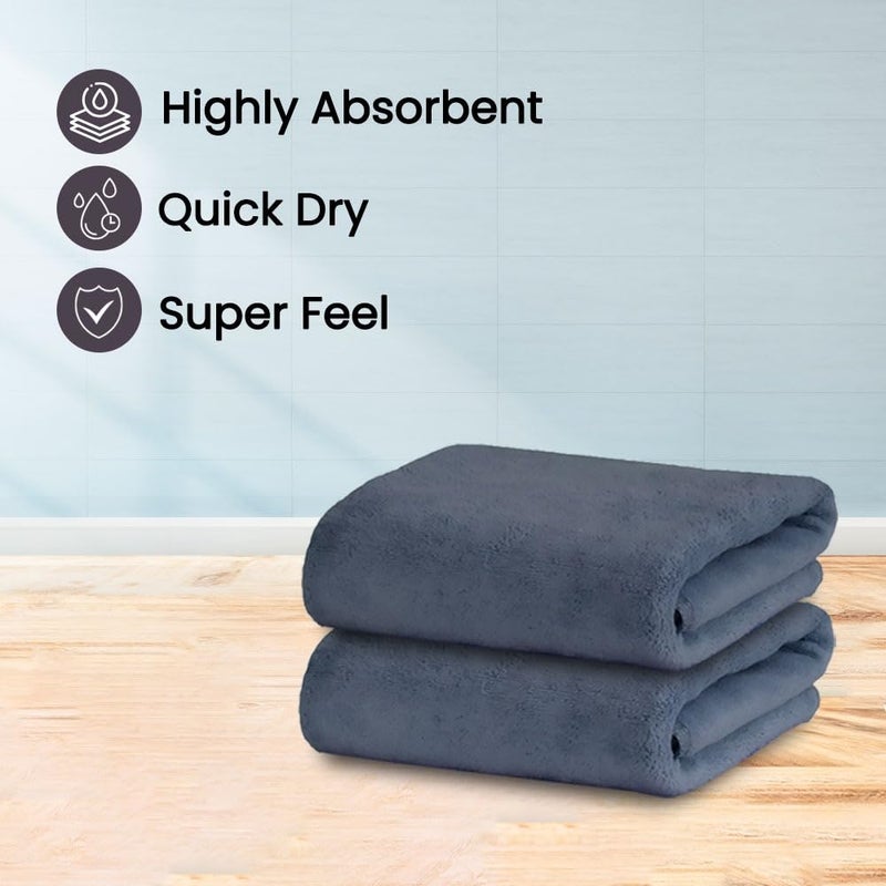 MAXOSHINE Microfiber Hand Towel Lint Free Napkins for Kitchen Wash Basin Gym Quick Dry and Soft Face Towel for Women and Men 40 x 60 cm (Grey Pack of 2) - Image 2