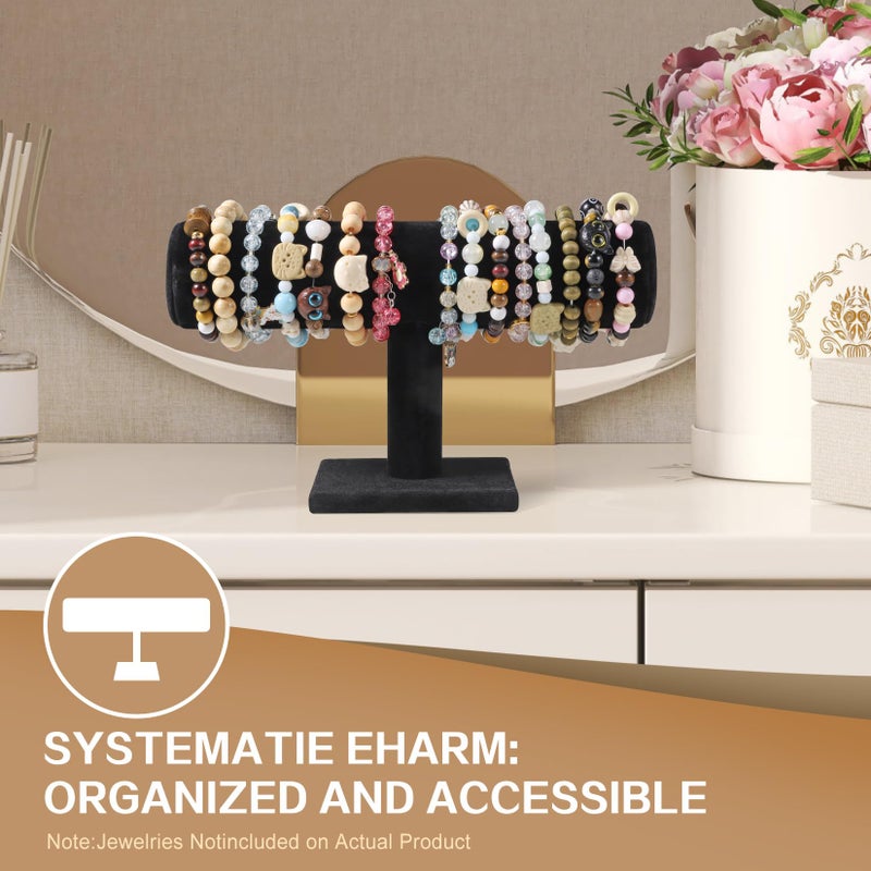 RingsTown T-Bar Bracelet Display Stand for Selling, Jewelry Storage, Bracelet Holder Stand, Earring, Bangle, Jewelry Business Supplies, Watch holder for Women & Men (Black Velvet) - Image 3