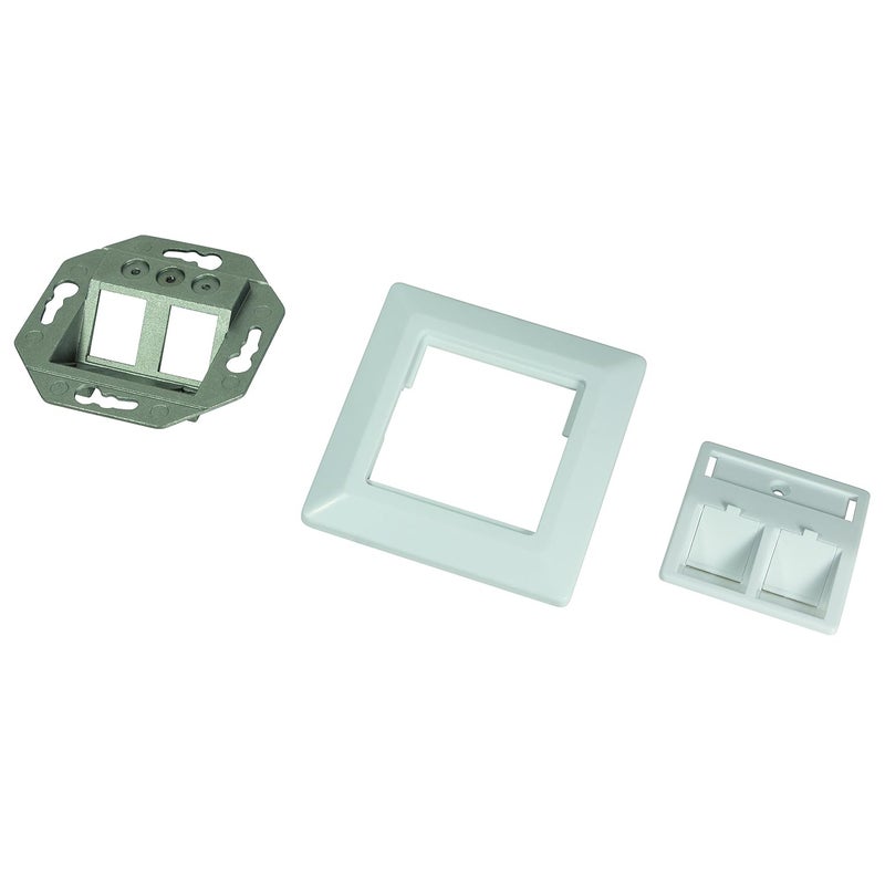 Logilink Professional Keystone NK4020 Flush-Mounted Box for 2 Keystone Sockets/Modules with 45° Outlet - Image 3