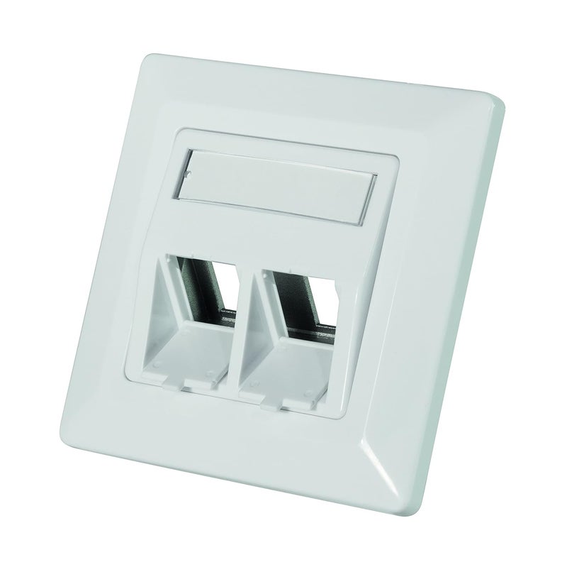Logilink Professional Keystone NK4020 Flush-Mounted Box for 2 Keystone Sockets/Modules with 45° Outlet - Image 1
