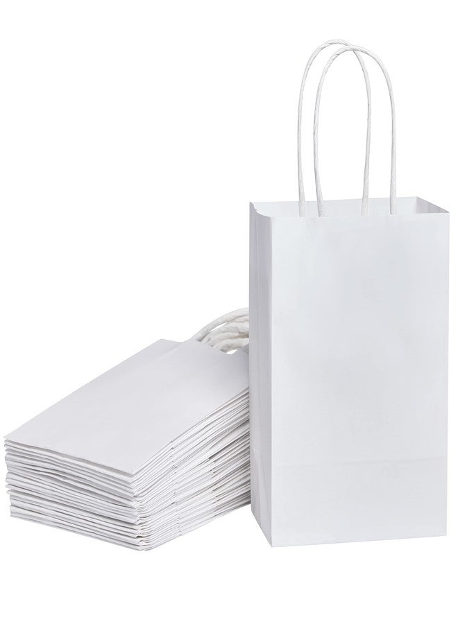 SUNCOLOR 25 Pieces 6 Inch Mini Goodie Bags Small White Gift Bags with Handles for Party Favors, Birthday Treats, and Weddings - Image 1