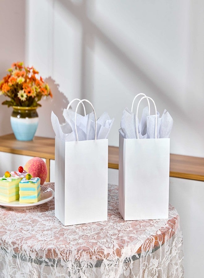 SUNCOLOR 25 Pieces 6 Inch Mini Goodie Bags Small White Gift Bags with Handles for Party Favors, Birthday Treats, and Weddings - Image 3