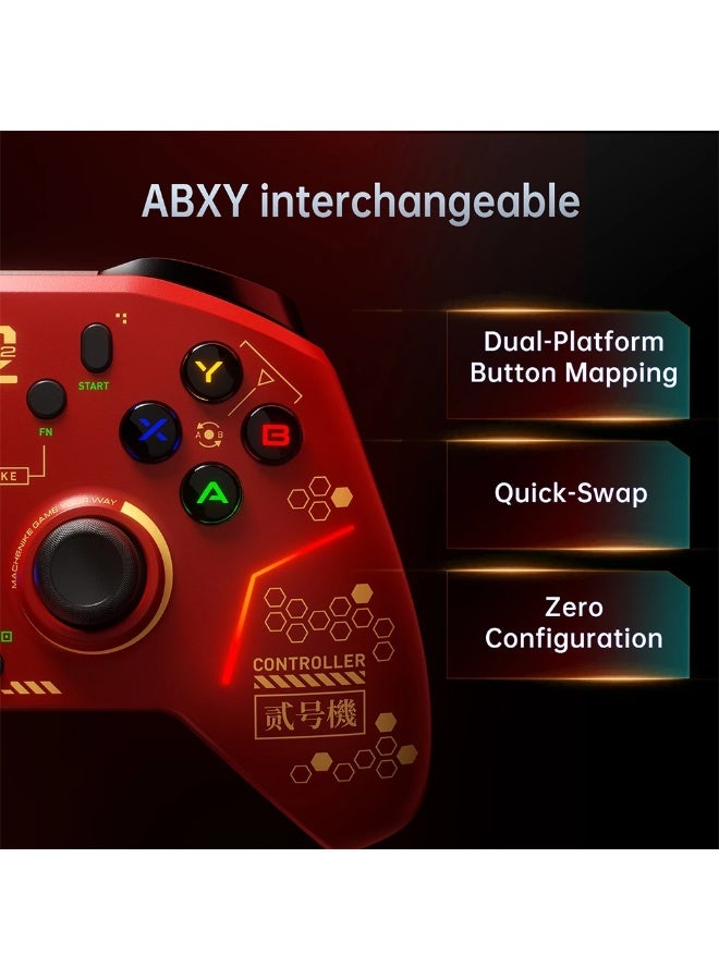Machenike G6 V2 Wireless Gaming Controller, Tri-Mode Bluetooth 5.0, 2.4GHz & Wired Gamepad, Force-Tuned TMR Hall-Effect Joysticks & TMR Triggers, ABXY Auto-Switch, RGB Backlight, Compatible with PC, Nintendo Switch, Android & iOS - Image 3