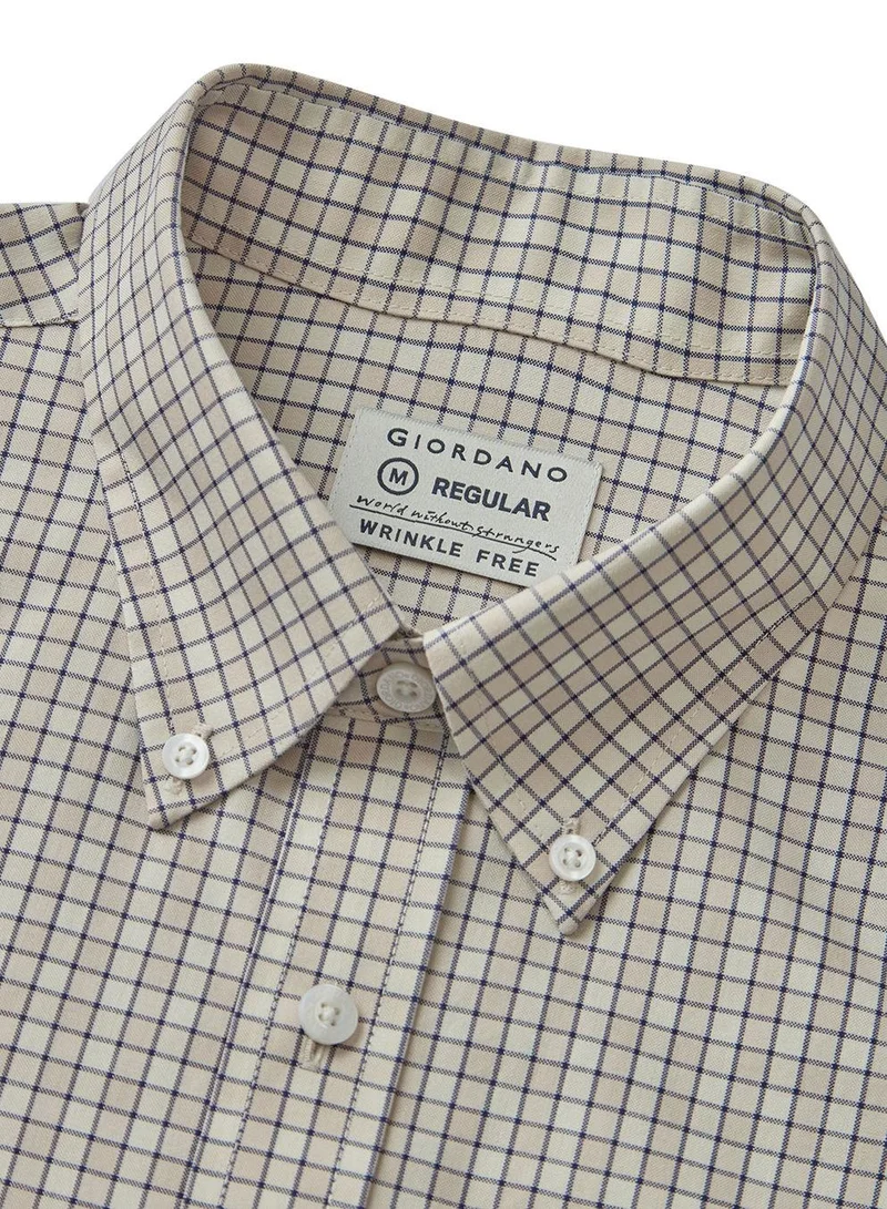 GIORDANO Men's Wrinkle Free Cotton Shirt: Comfort & Style