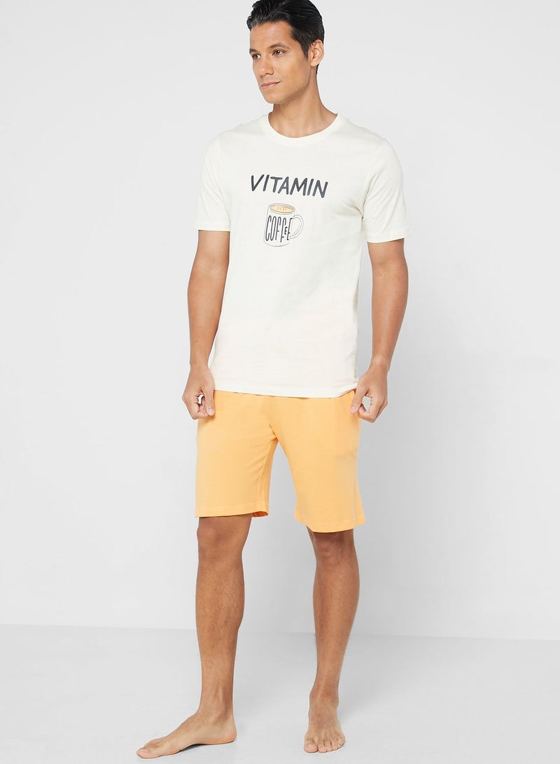 سفنتي فايف طقم بيجاما ( تيشيرت وشورت) - Image 5