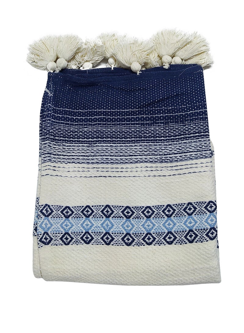 Handloom Cotton Bed Blanket Size 127 x 153 cm with an Elegant Design to Add a Touch of Luxury to Your Home. - Image 4