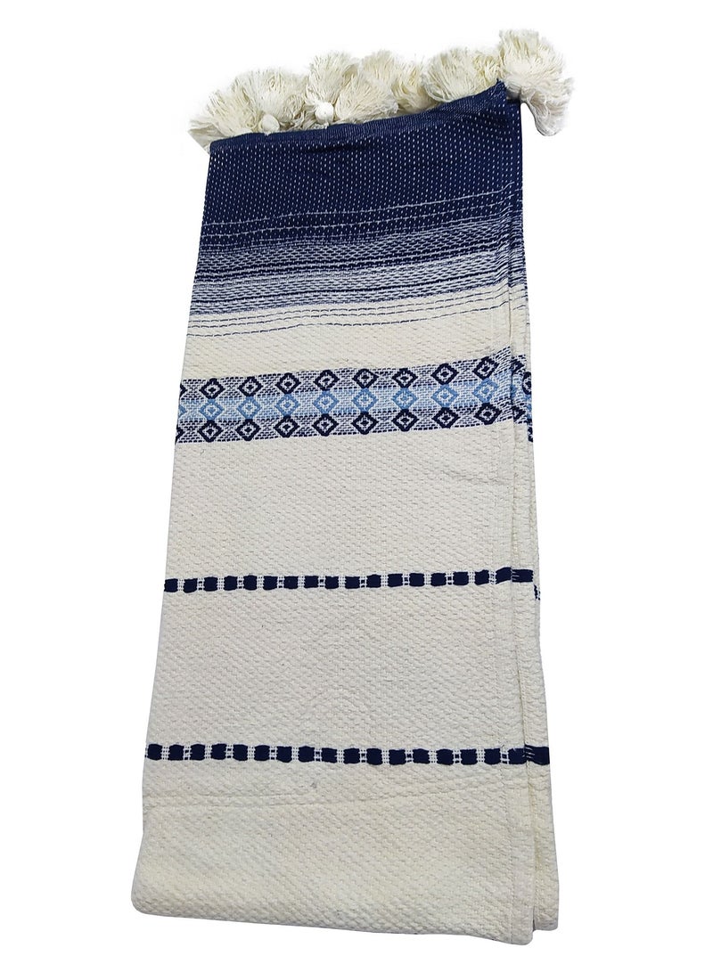 Handloom Cotton Bed Blanket Size 127 x 153 cm with an Elegant Design to Add a Touch of Luxury to Your Home. - Image 3