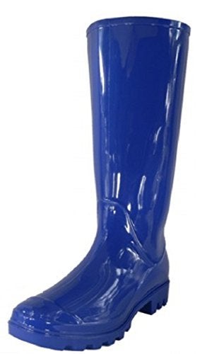 Shoes8teen Shoes 18 Womens Classic Rain Boot with Buckle (6, Royal Blue Rain) - Image 1