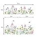TQFZP Spring Summer Flowers Butterfly Kitchen Curtains Short and Valance Set Watercolor Wildflowers Floral Fabric Curtain Drapes Cafe Curtains Valance for Home Decor - Image 2