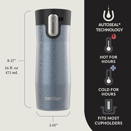 Contigo AUTOSEAL West Loop Vacuum-Insulated Stainless Steel Travel Mug with Easy-Clean Lid 24 oz Crystal Lakeside - Image 2