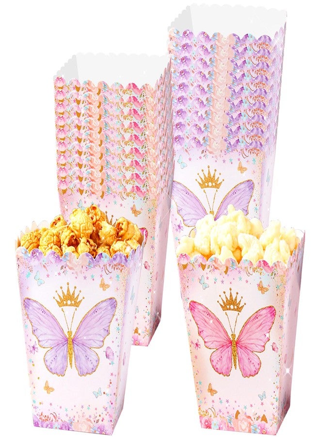 Roaring Good Time 20PCS Floral Butterfly Popcorn Boxes Favor Candy Goodies Treats Boxes Princess Party Goodies Boxes for Butterfly Party Decorations Baby Shower Wedding Bridal Shower Supplies - Image 1
