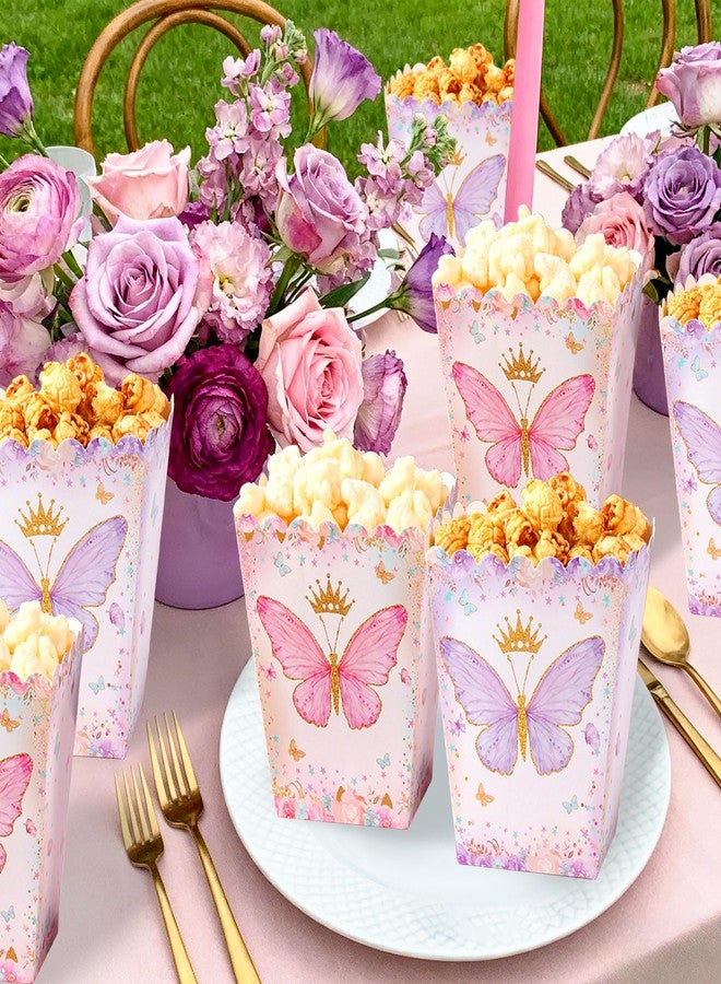 Roaring Good Time 20PCS Floral Butterfly Popcorn Boxes Favor Candy Goodies Treats Boxes Princess Party Goodies Boxes for Butterfly Party Decorations Baby Shower Wedding Bridal Shower Supplies - Image 4