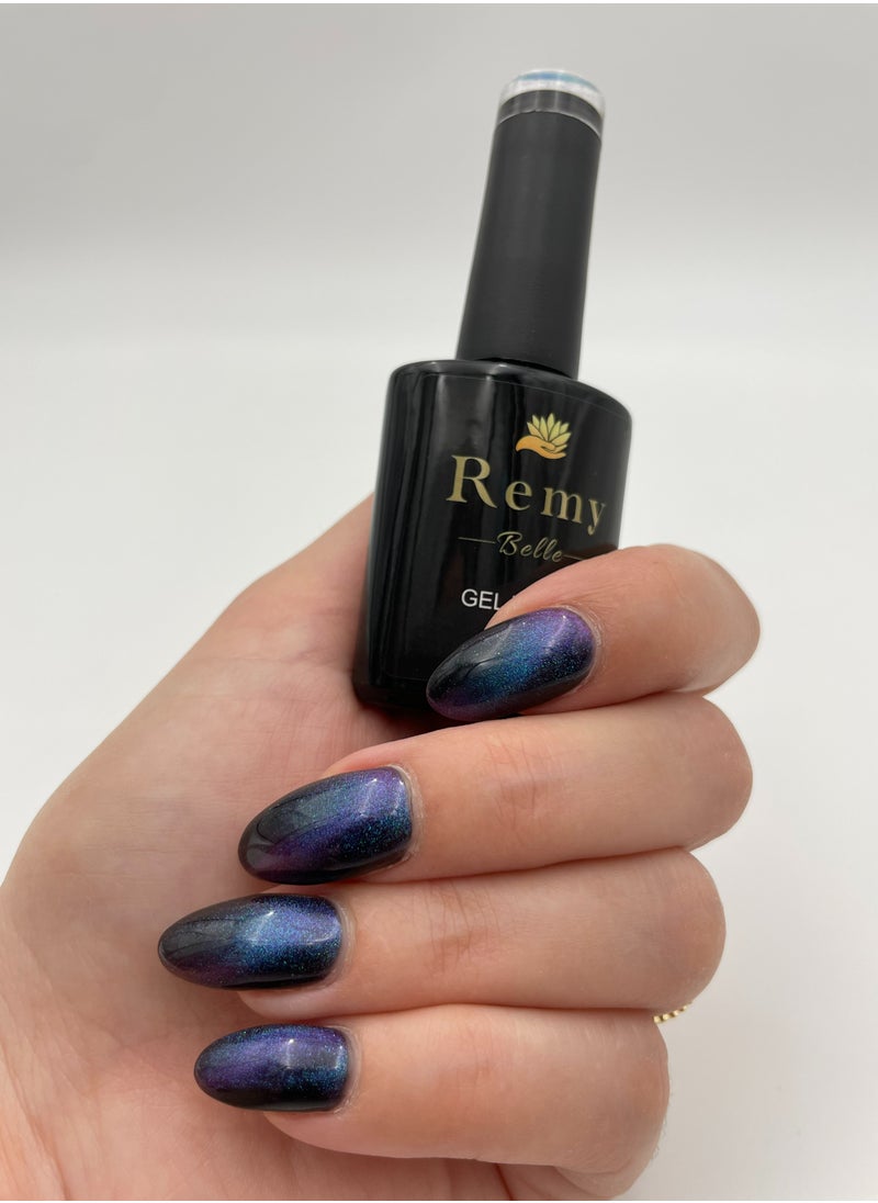 Remy Belle Gel Nail Polish Cat Eye Blue with Magnet Stick 11ml Requires Curing Under UV LED Lamp and a Dark Base To Obtain Effect Pictured  - Image 4