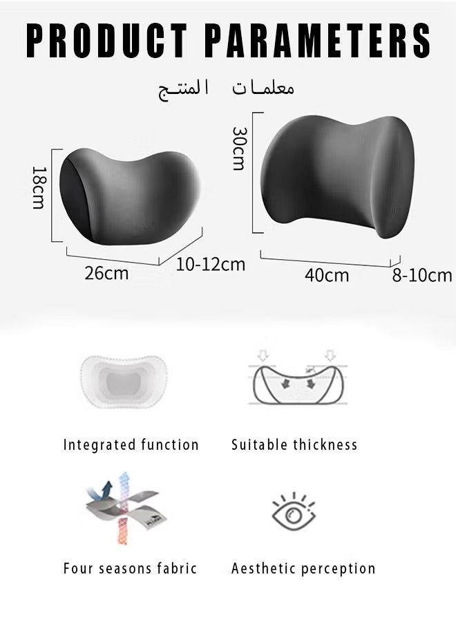 بيوينتي وسادة رأس كرسي السيارة وسادة الرقبة وسادة الخصر أجهزة علم الأعصاب وسادة الرقبة لسيارة وسادة الخصر دعم الرقبة للمركبات تخفيف آلام الرقبة وسادة الرقبة القابلة للتعديل وسادة الخصر تقنية نسيج مضادة للสถ - Image 2