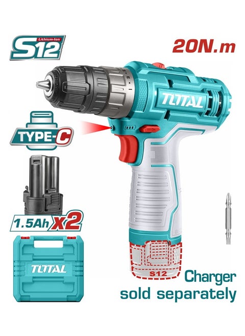 شنيورشحن 12فولت مع 2 بطارية Type-c