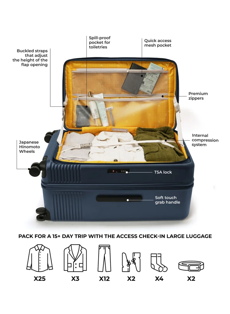 Mokobara  The Access Trunk Luggage - German Makrolon Polycarbonate Material | Ocean Sunray, Blue & Yellow  | Best Price UAE