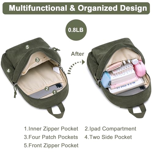 BTOOP Mini Backpack Women Girls Cute Corduroy Small Backpacks Purse Little Shoulder Bags for Teens Adult Casual Travel Daypack - Image 4