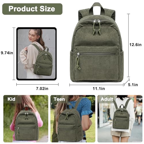 BTOOP Mini Backpack Women Girls Cute Corduroy Small Backpacks Purse Little Shoulder Bags for Teens Adult Casual Travel Daypack - Image 2