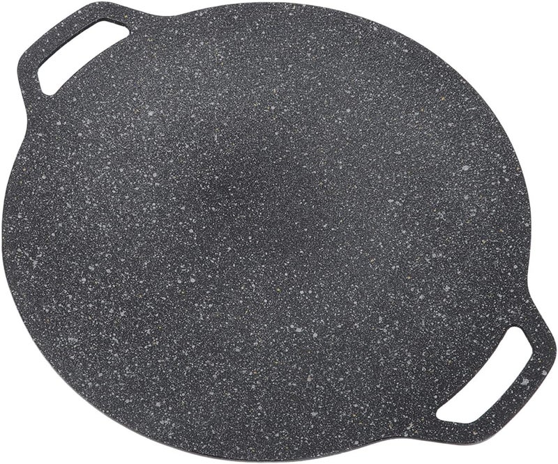 Korean BBQ Grill Pan, Non Stick Round Pan with 2 Handles for Indoor Outdoor Grilling Bacon Meats Steak Gas Grills Stove Barbecue Easy to (30cm) - Image 2
