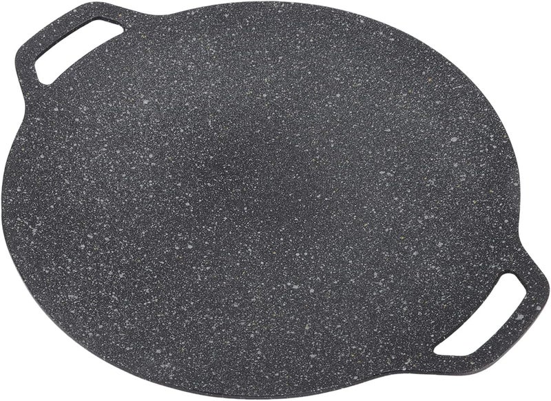 Korean BBQ Grill Pan, Non Stick Round Pan with 2 Handles for Indoor Outdoor Grilling Bacon Meats Steak Gas Grills Stove Barbecue Easy to (30cm) - Image 1