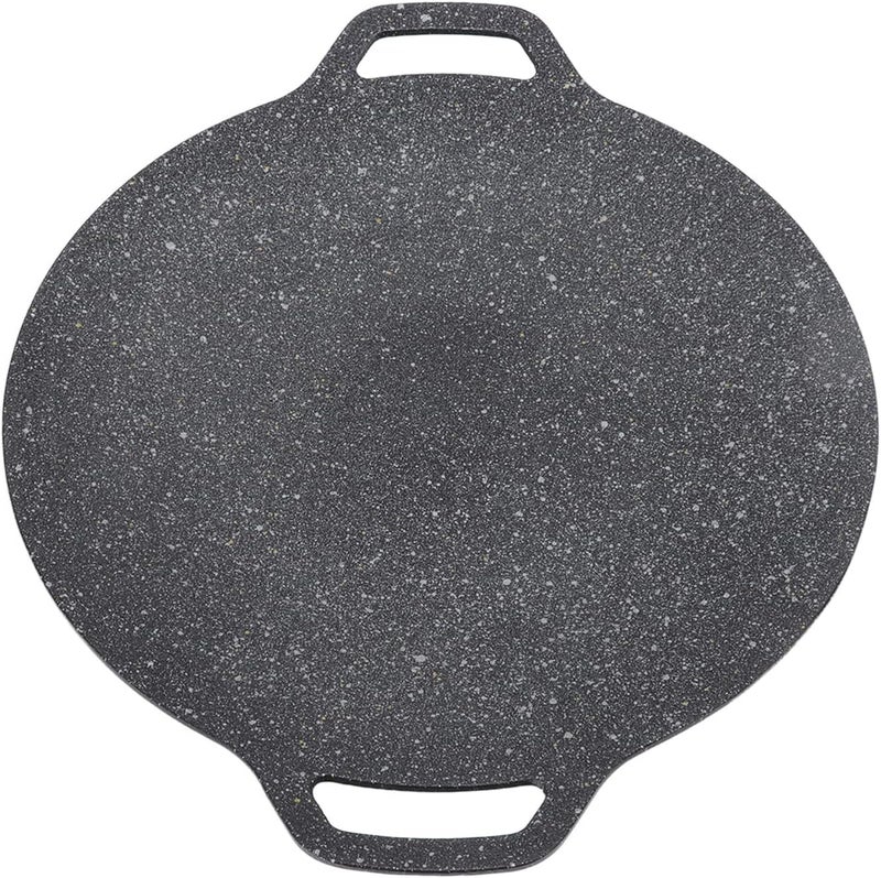 Korean BBQ Grill Pan, Non Stick Round Pan with 2 Handles for Indoor Outdoor Grilling Bacon Meats Steak Gas Grills Stove Barbecue Easy to (30cm) - Image 3