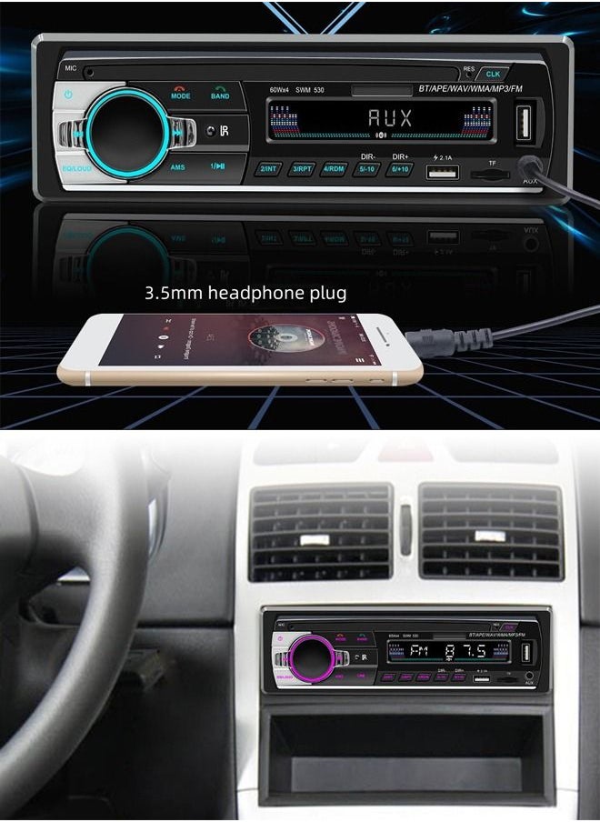 DUNISO - Multifunctional Vehicle MP3 Player Bluetooth Hands Free Calling & Music Streaming AM/FM Radio USB Playback & Charging With 7 Colors Light - Image 1