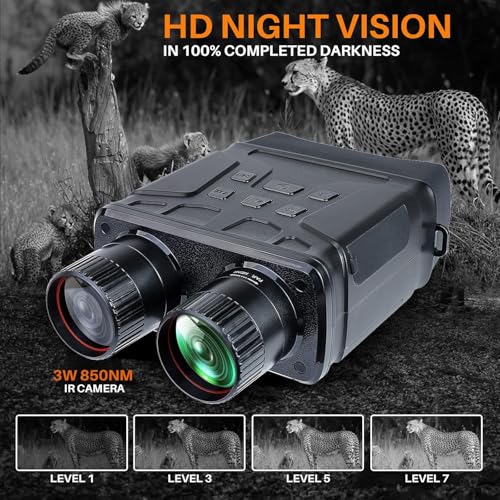 YEIPIS Night Vision Device 100% Darkness 3W 850NM 7 Level Infrared Digital Night Vision Binoculars Type-C Rechargeable 128GB Supported HD Photo & Video Recording Night Vision Device Night Hunting Farm - Image 2