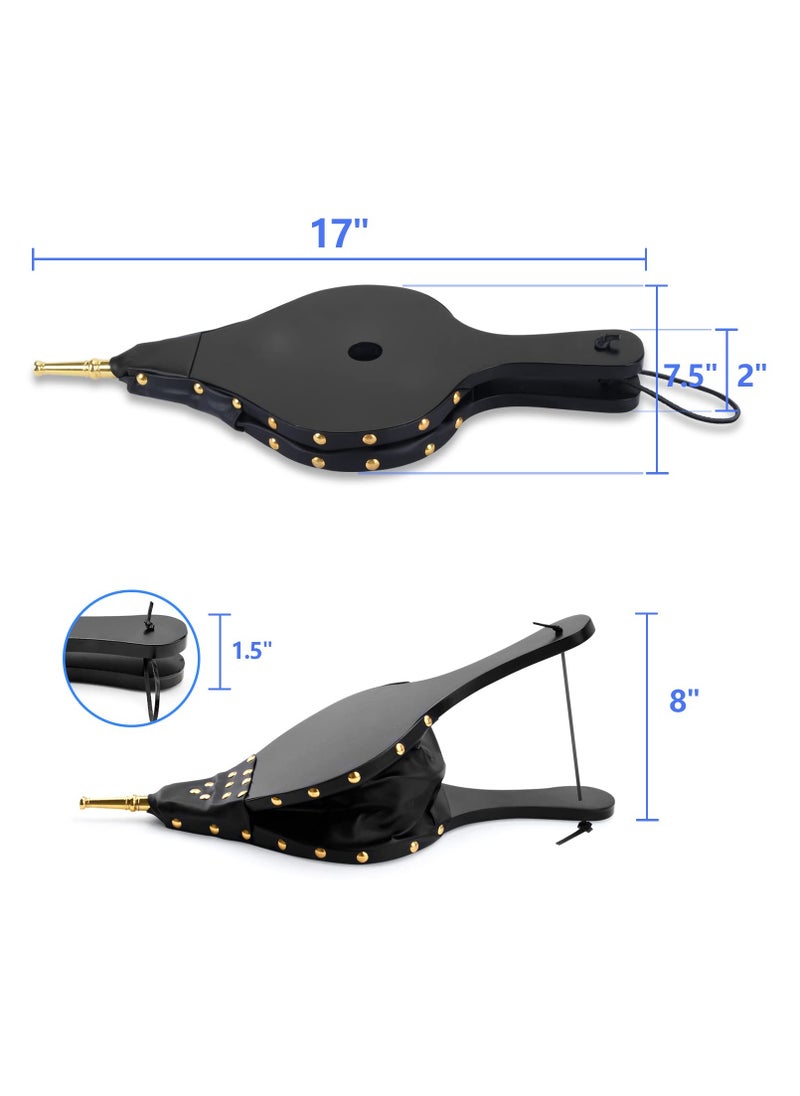 SYOSI - 17"x 7.5" Bellows,Fireplace Bellows for Fire Pit Wood Stove Camping, Fireplace Blower with Hanging Strap,Cast Nozzle Fireplace Bellows Indoor(Black,17"x 7.5") - Image 1