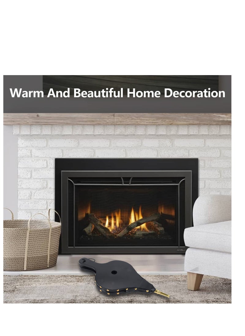 SYOSI - 17"x 7.5" Bellows,Fireplace Bellows for Fire Pit Wood Stove Camping, Fireplace Blower with Hanging Strap,Cast Nozzle Fireplace Bellows Indoor(Black,17"x 7.5") - Image 1