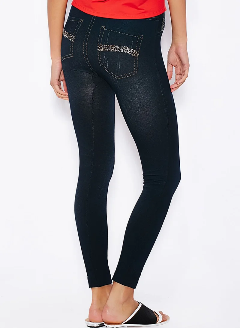 Ginger Contrast Pocket Jeggings
