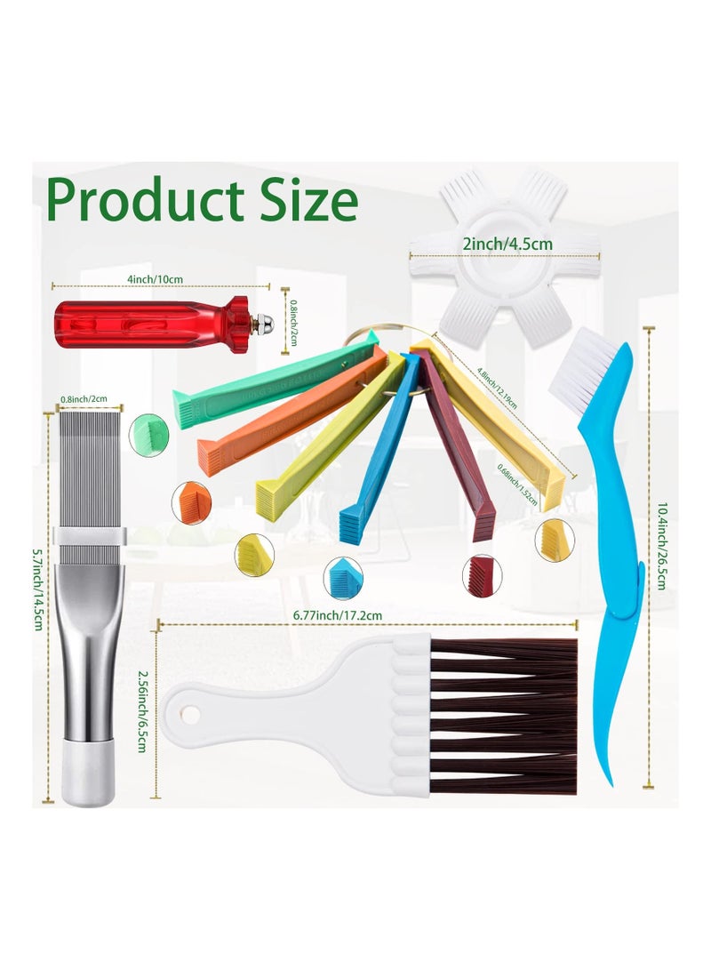 واي آند دي 5 Pcs Air Conditioner Fin Cleaner Set, 3 Different Ac Comb Condenser Straightener, 2 Brush Coil Refrigerator Evaporator Radiator Repair Clean Too - Image 5