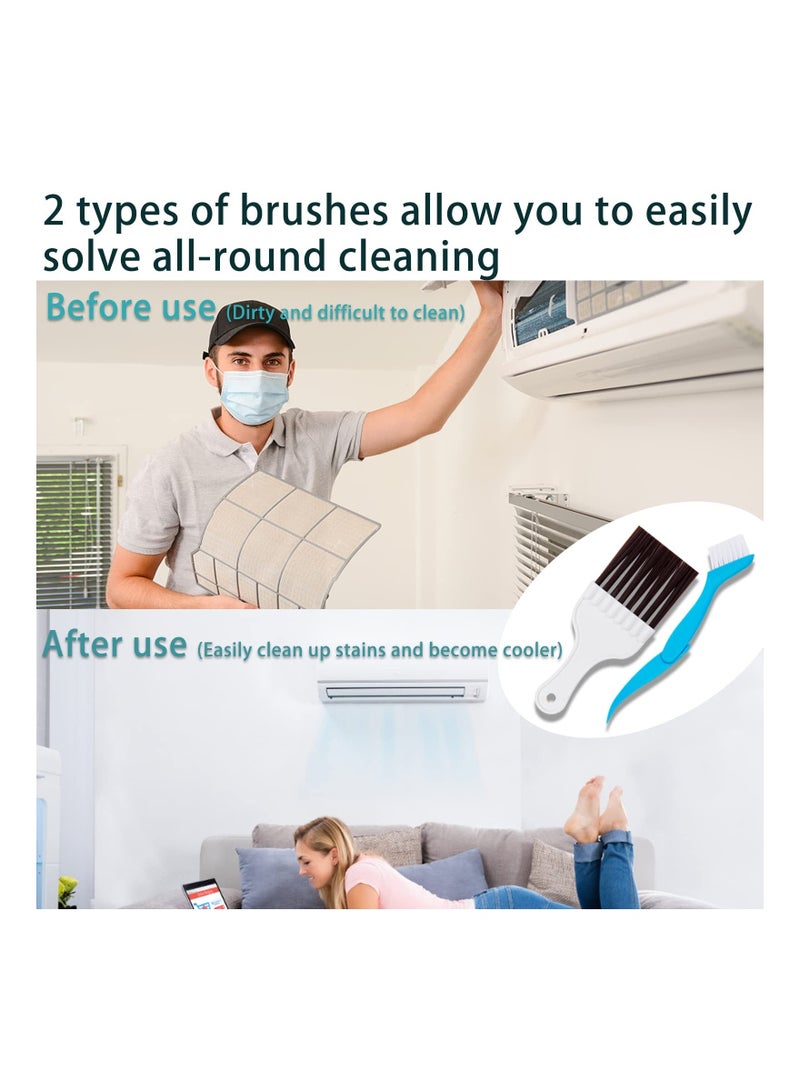 واي آند دي 5 Pcs Air Conditioner Fin Cleaner Set, 3 Different Ac Comb Condenser Straightener, 2 Brush Coil Refrigerator Evaporator Radiator Repair Clean Too - Image 2