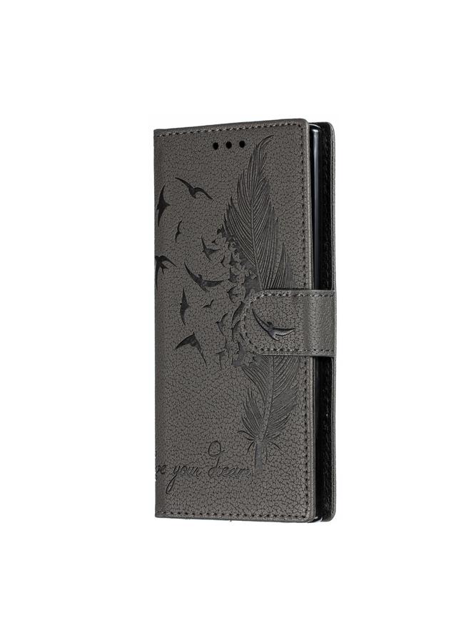 S-TOP Feather Pattern Litchi Texture Horizontal Flip Leather Case with Wallet & Holder & Card Slots For Galaxy Note 10 - Image 3
