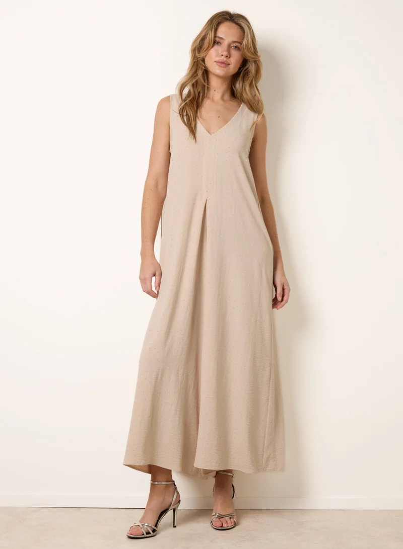 Blue Vanilla  Pleat Front Diamante Jumpsuit for Women | Best Price UAE
