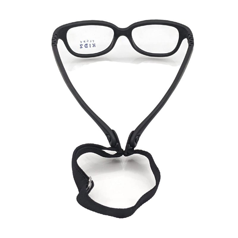 Flexi Kidz Blue Light Blocking Anti Glare Zero Power Unbreakable Eyeglasses Spectacle Frame Protection From TV Mobile Laptop Computer for Kids Girls Boys Unisex With Antislip Silicone Band - Image 3