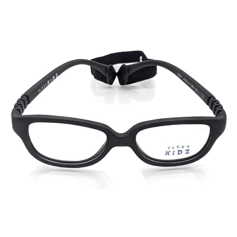 Flexi Kidz Blue Light Blocking Anti Glare Zero Power Unbreakable Eyeglasses Spectacle Frame Protection From TV Mobile Laptop Computer for Kids Girls Boys Unisex With Antislip Silicone Band - Image 1
