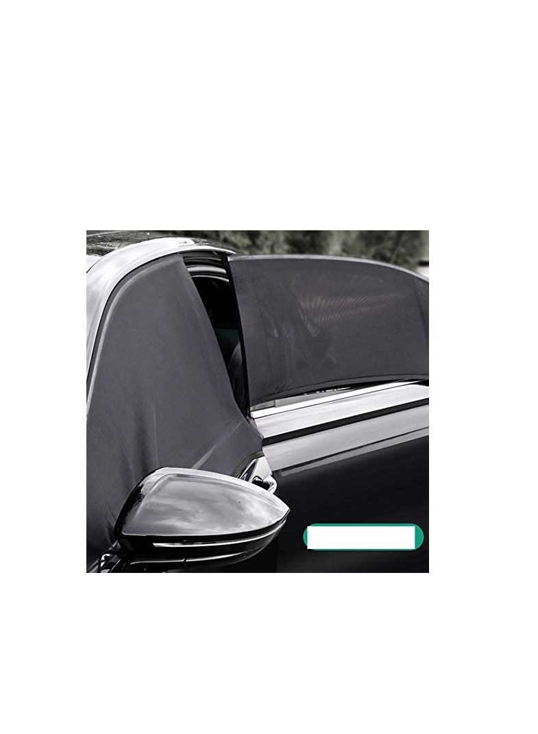 SHOWAY Pair of black Car Sun Shade Side Window Windshield Cover UV Protect perspective mesh/XL - Image 1