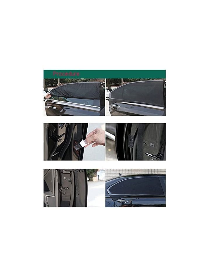 SHOWAY Pair of black Car Sun Shade Side Window Windshield Cover UV Protect perspective mesh/XL - Image 5