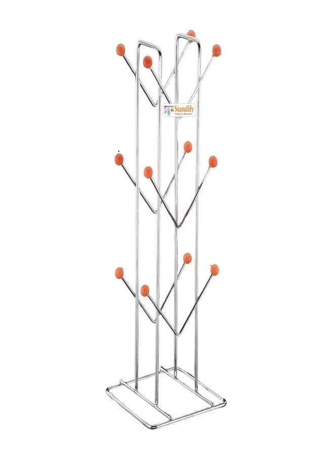 STANDIFY FineArt ® Premium Stainless Steel Cup Holder Mug Holder Rack for 6–12 Cups Space-Saving Kitchen Countertop Organizer. - Image 2