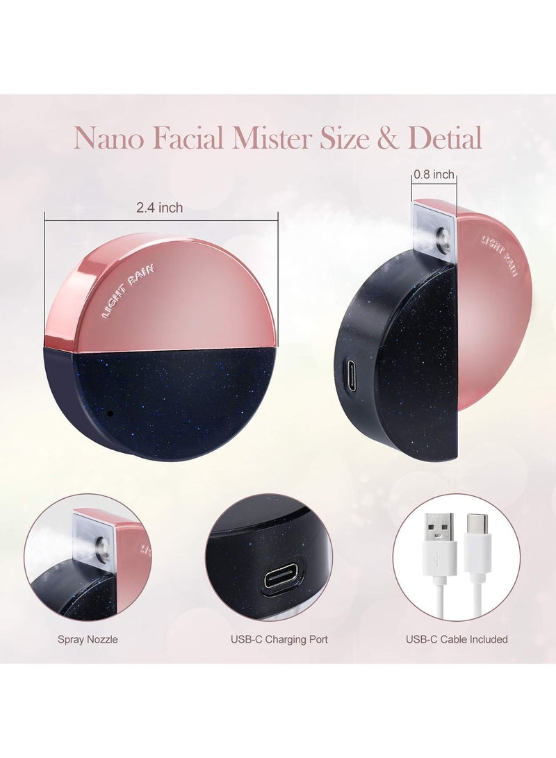 Generic 3 in 1 Nano Mist Sprayer Mini Facial Steamer Useful Mist Sprayer Facial Moisturizing Skin Care Steamer USB Rechargeable Portable Hand Sanitizer Fragrance Mist Multicolor  - Image 4