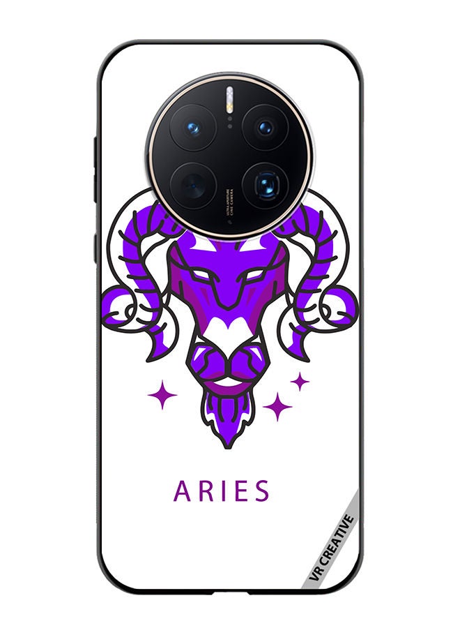 VR CREATIVE Protective Case Cover For Huawei Mate 50 Pro Purple Watercolor Zodiac Sign Design Multicolour - Image 1
