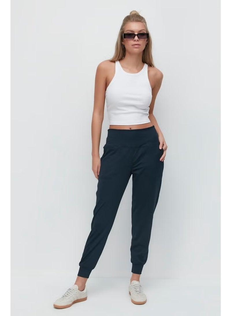 C&city High Waist Cuffed Leg Jogger Sweatpants 811 Smoked - Image 4