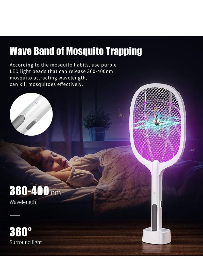 ELTRAZONE Earth Rated Mosquito Bats Racket Killer Five Nights Mosquito Killer Racket Rechargeable Handheld Electric Fly Swatter Mosquito Killer 15 Lavender (Multi)  - Image 2