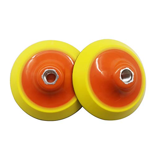 SENRAY 5 Inch Rotary Flexible Backing Plate HookandLoop Face 58 Thread PU Soft Backing Pad 2PCS Used On Rotary Polisher Sander for Sanding Polishing Buffing Finishing